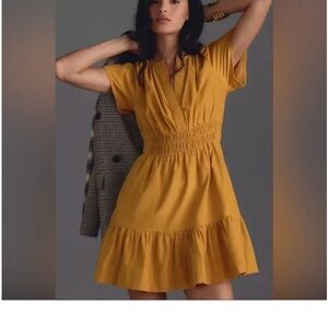 NWOT Anthropologie Somerset Mini Mustard Dress